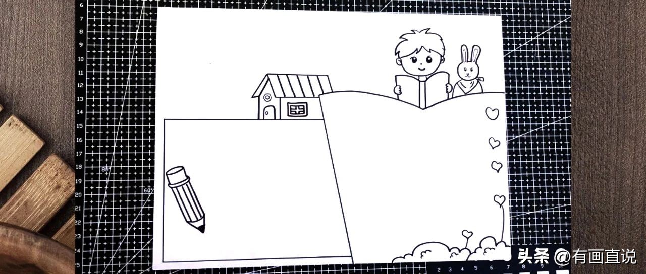 小手拉大手亲子共阅读手抄报模板,幼儿园阅读手抄报模板简单又漂亮