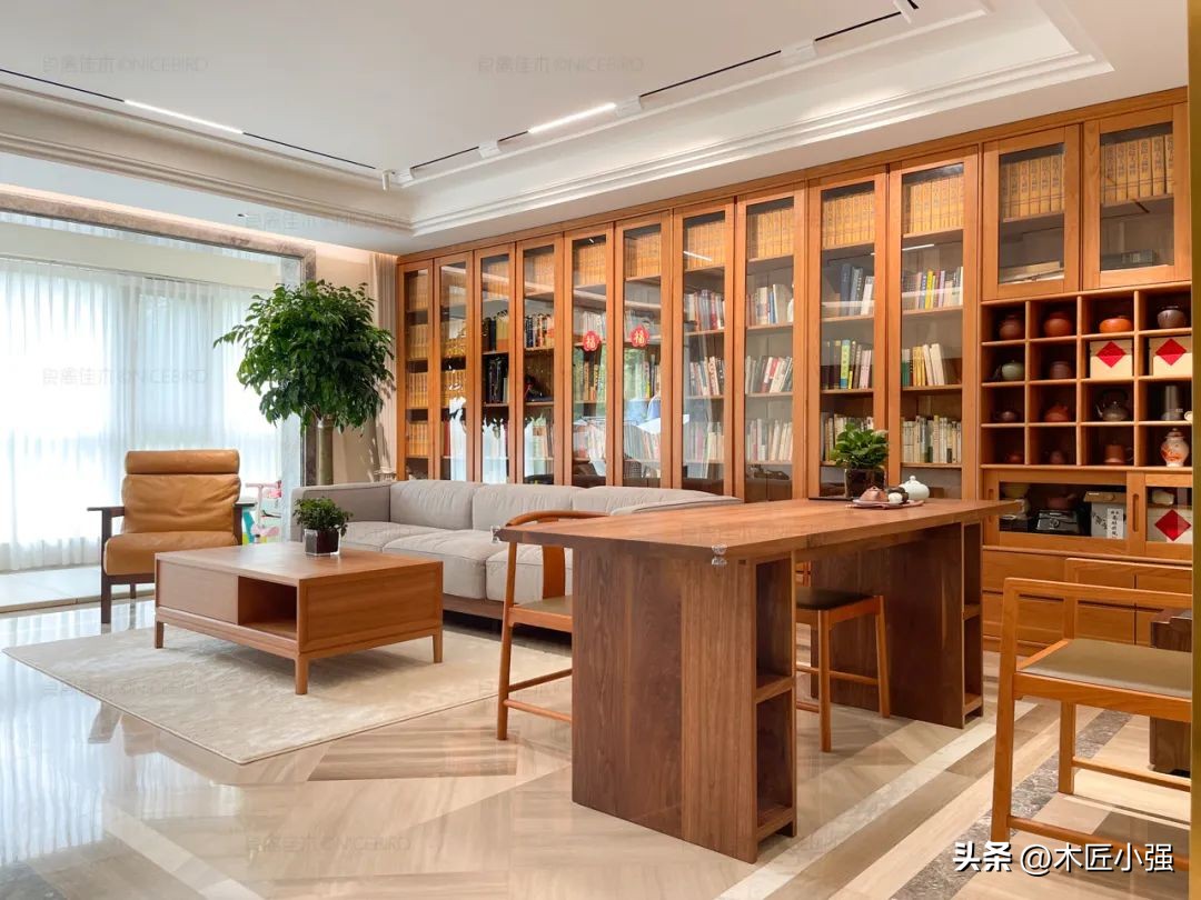 胡桃木极简大平层,北京180平大平层4房