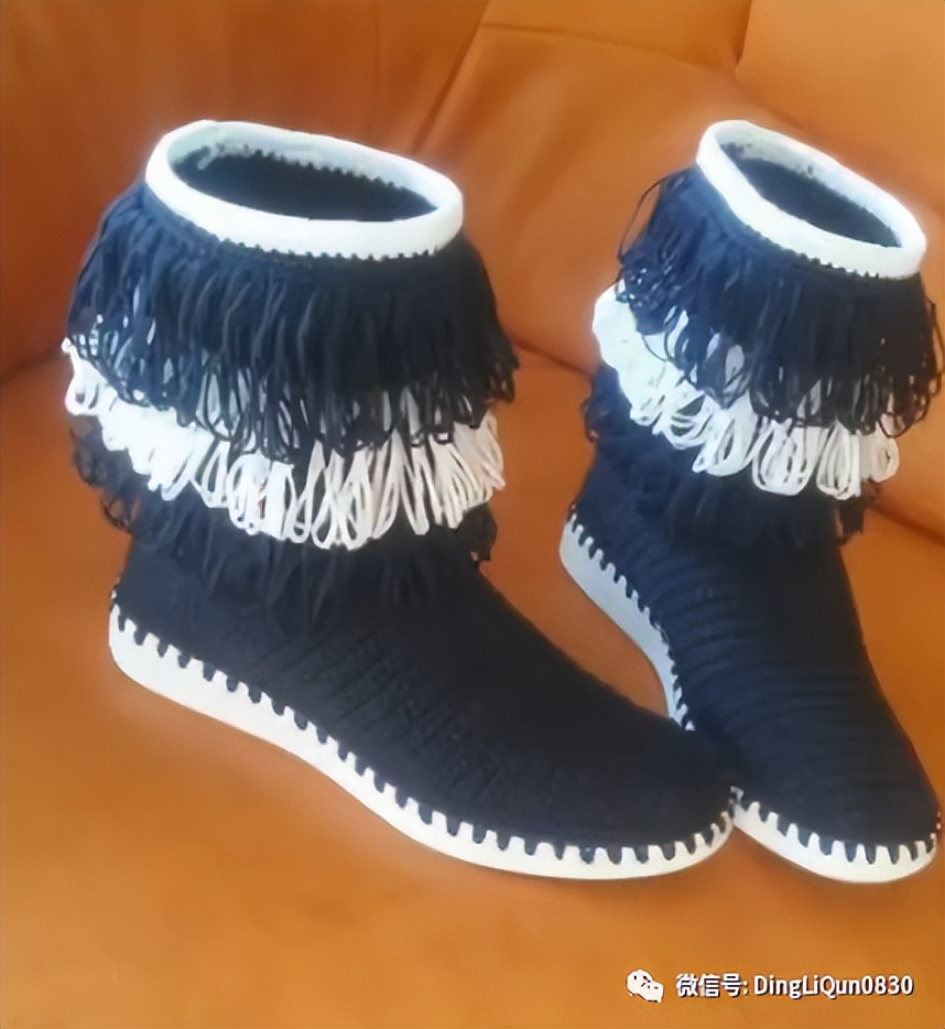 最简单的钩针编织鞋子,针织毛线鞋图案大全