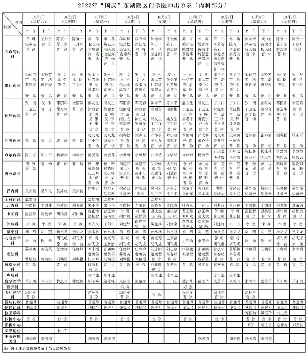 南昌市第九医院国庆放假安排,南昌二附医院泌尿科专家门诊安排