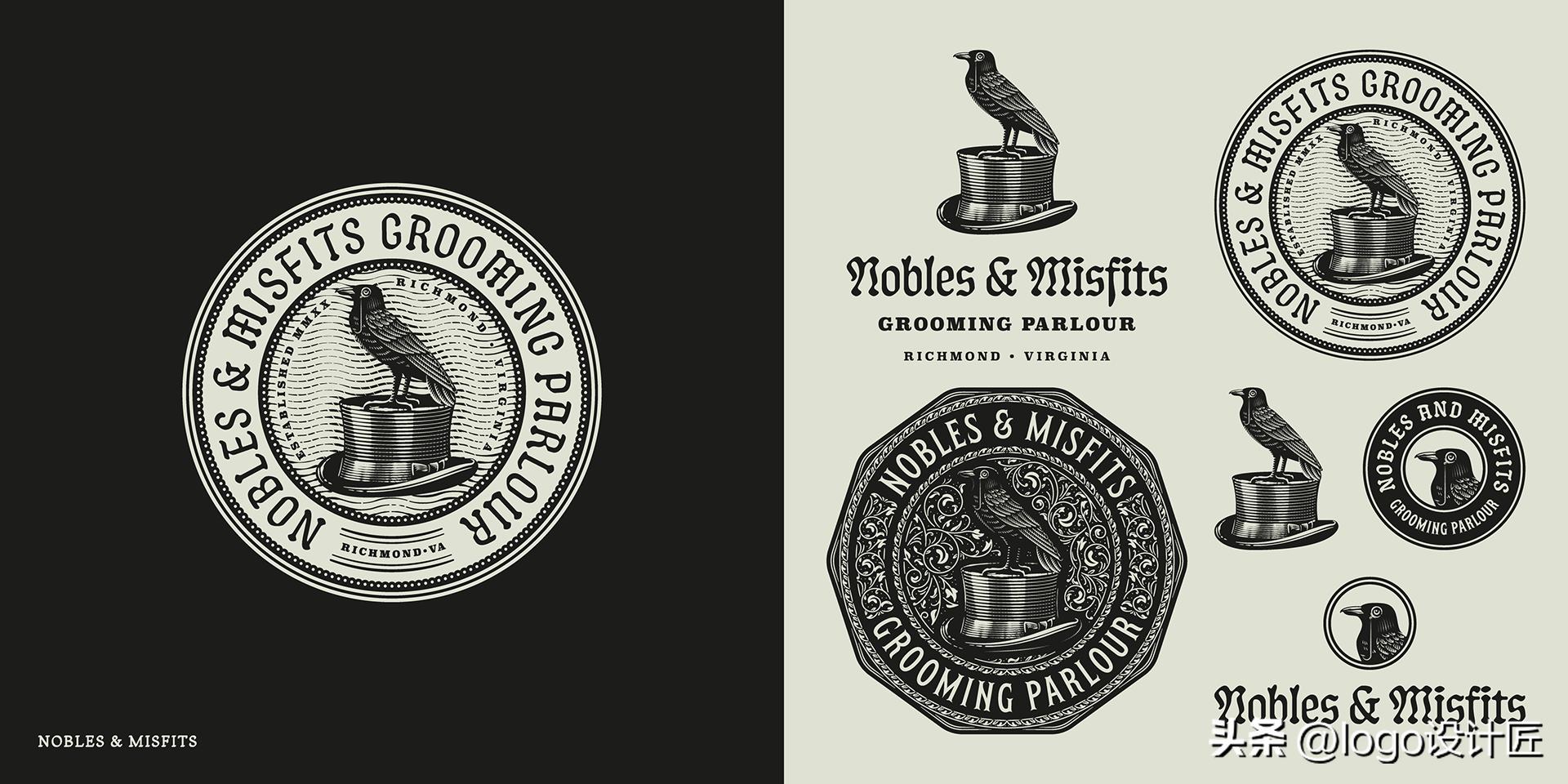 设计师设计作品logo,美式复古设计元素logo