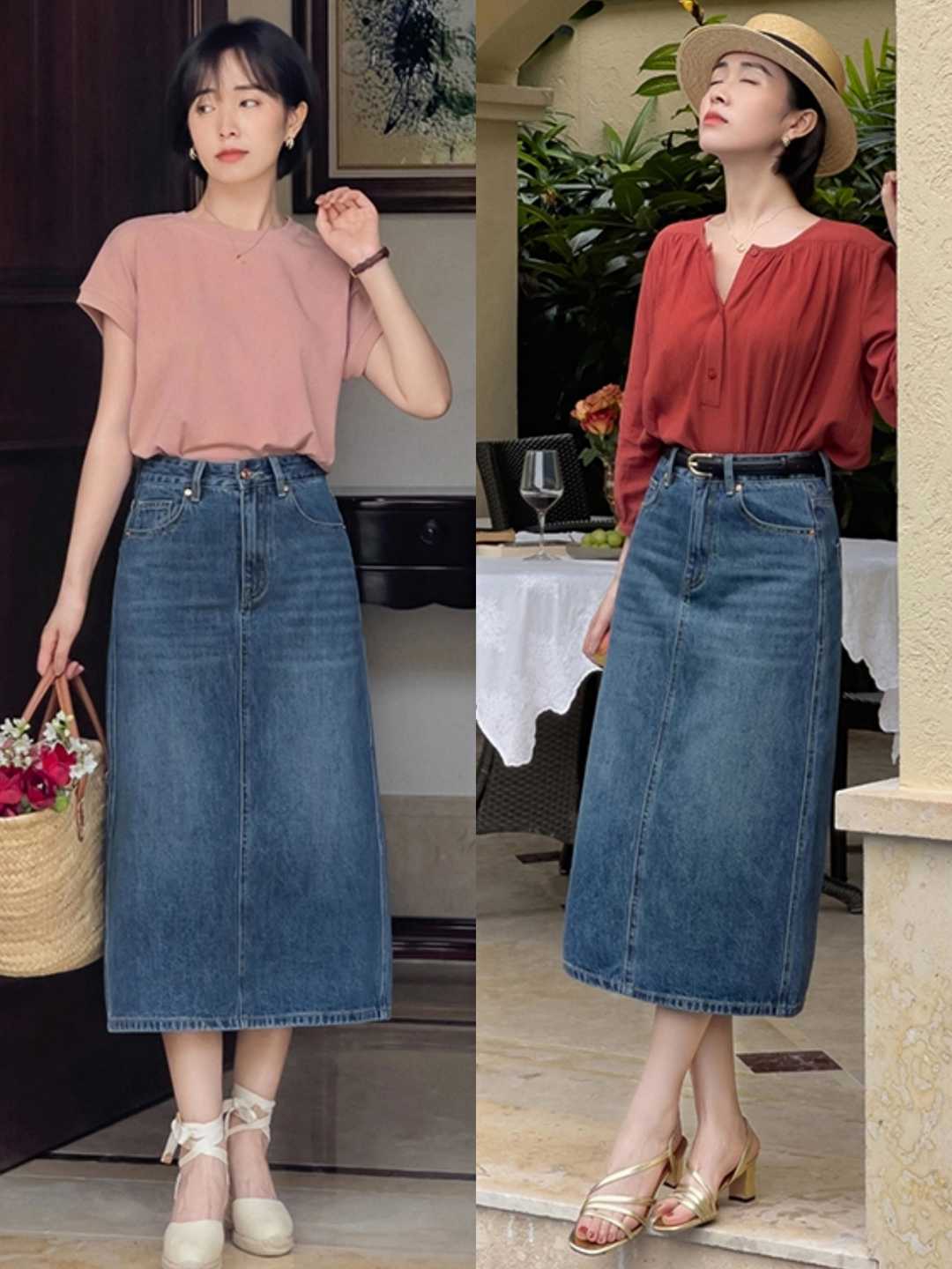 黑白波点半身裙搭什么衣服夏天,夏天绿色半身裙搭配什么上衣好看