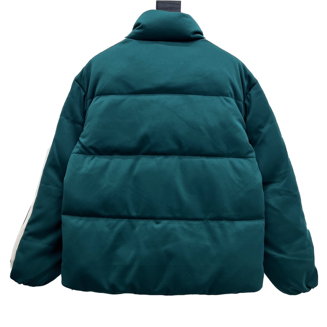 monclerxpalmangels联名款,moncler羽绒服蓝红白刺绣款