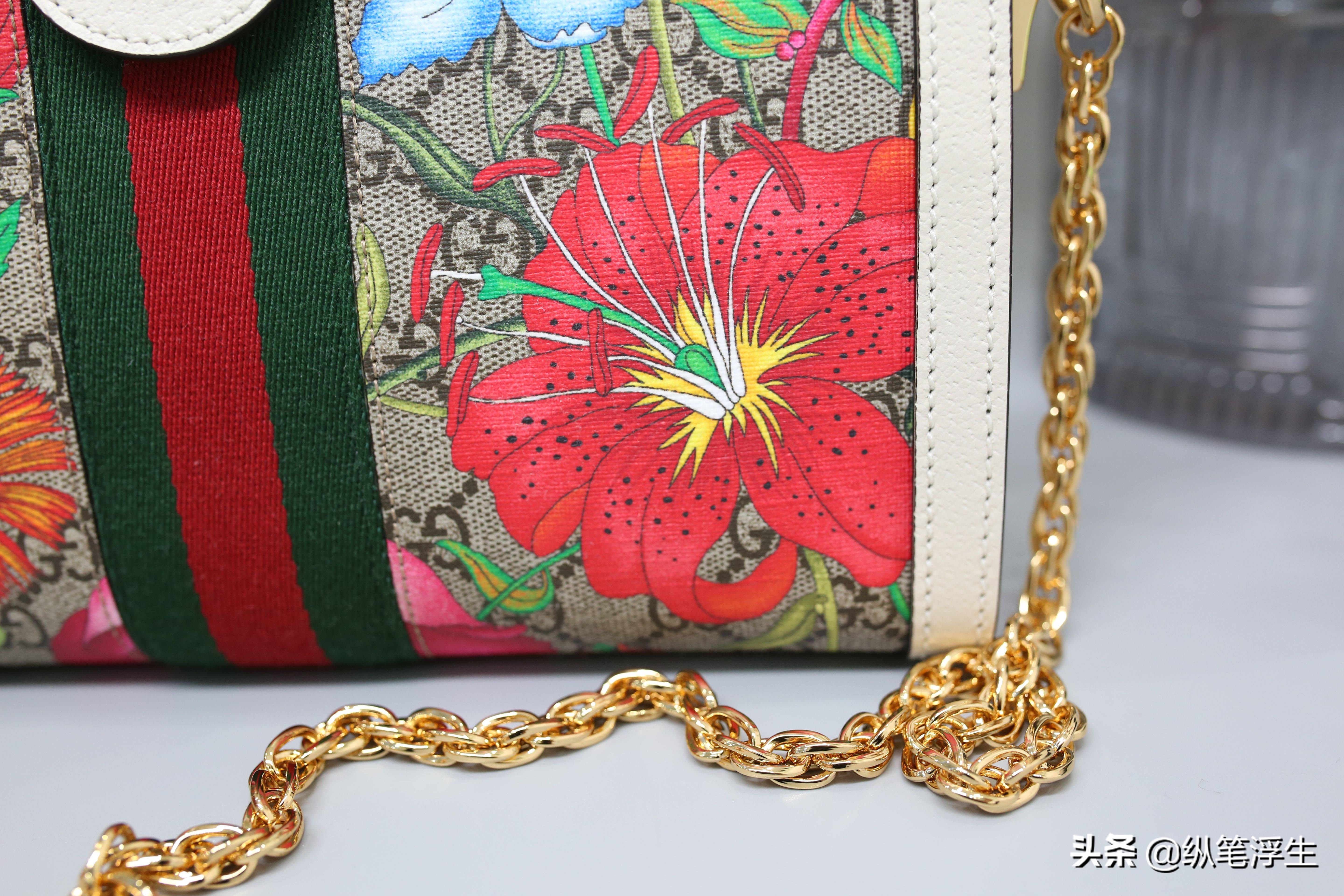 Gucciophidia链条包,gucci经典花卉包