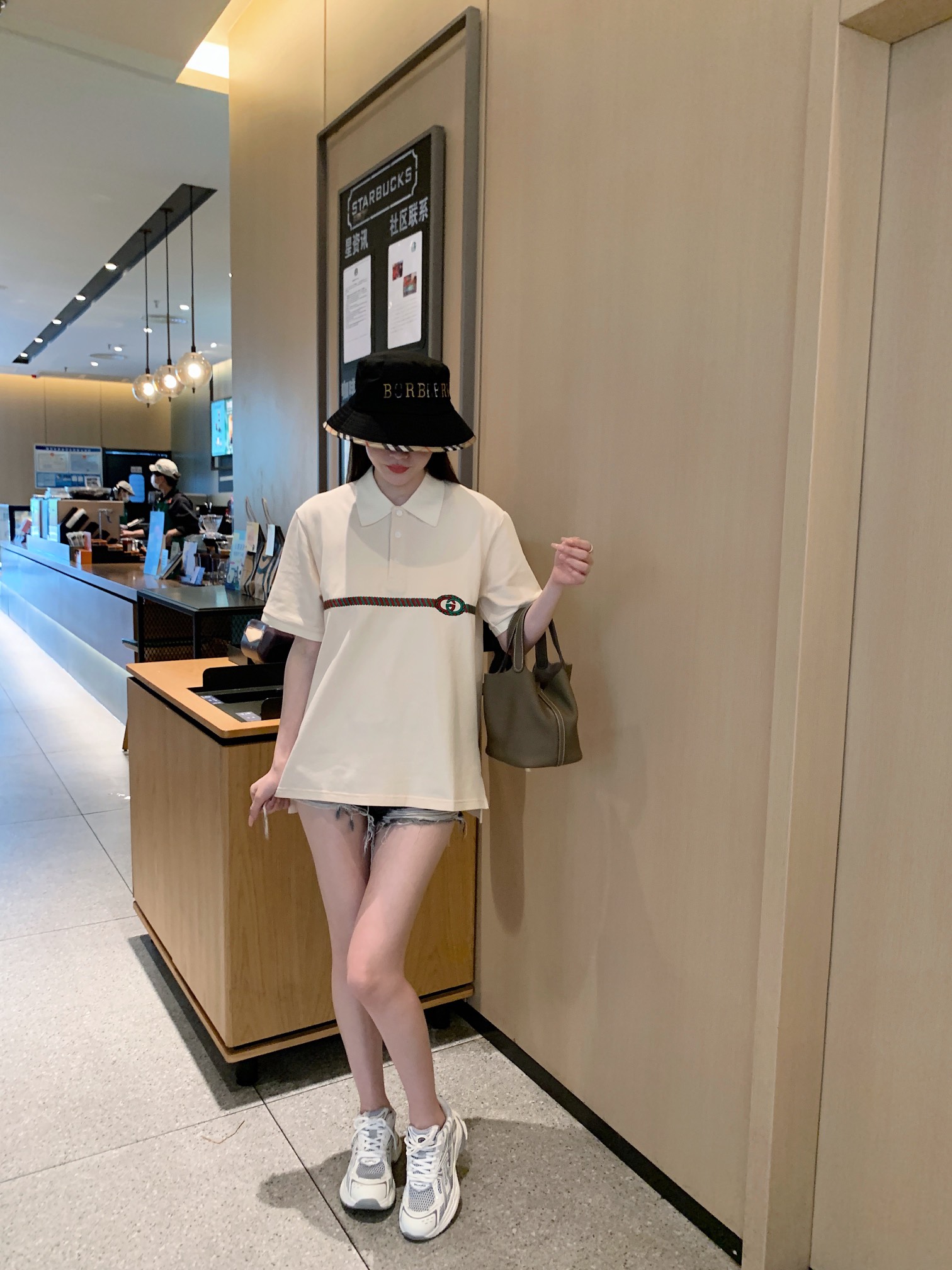 gucci腰带印花短袖 (gucci布贴刺绣提花字母短袖t恤)