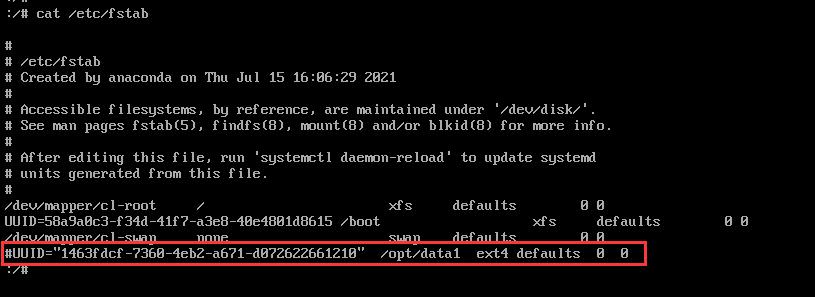 fstab异常如何跳过,更改fstab文件后挂载失败