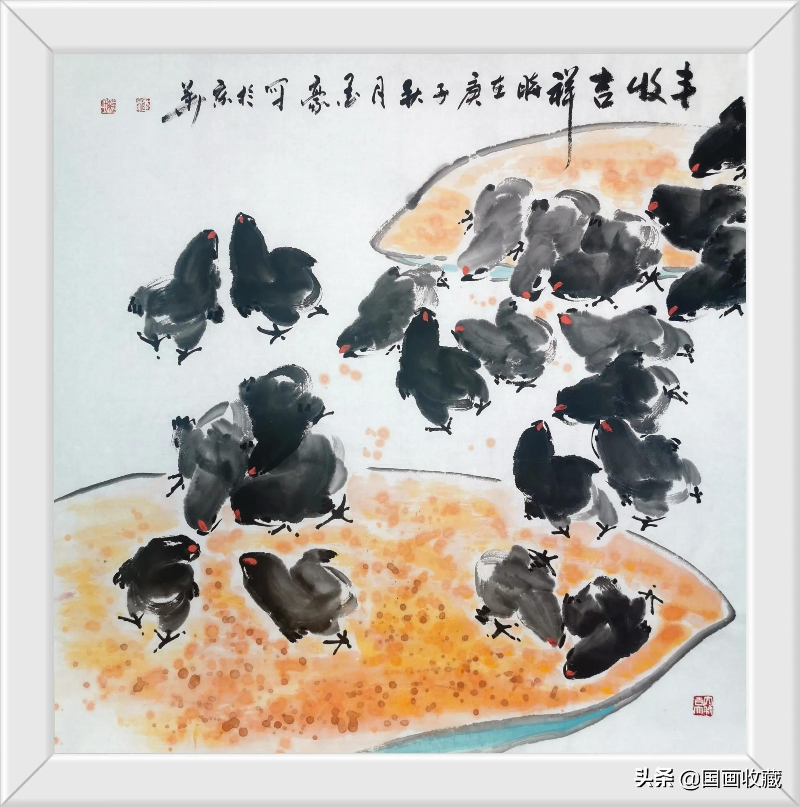 墨豪画鸡高清大图,墨豪画鸡创意作品