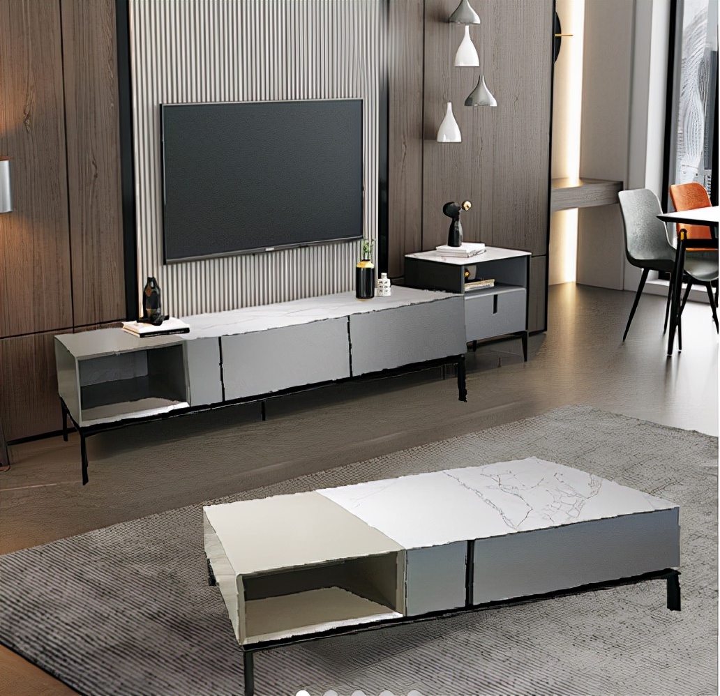 现在装电视柜的效果图,一整面墙电视柜效果图