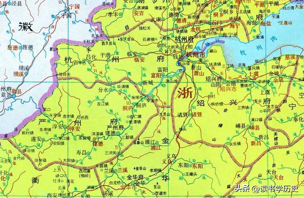 杭州历史地图高清版大图,浙江省地图杭州市地图高清版大图