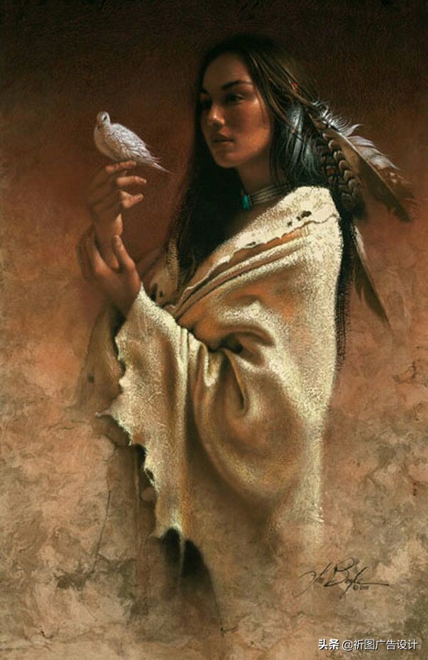 印第安人油画高清,印第安人油画艺术