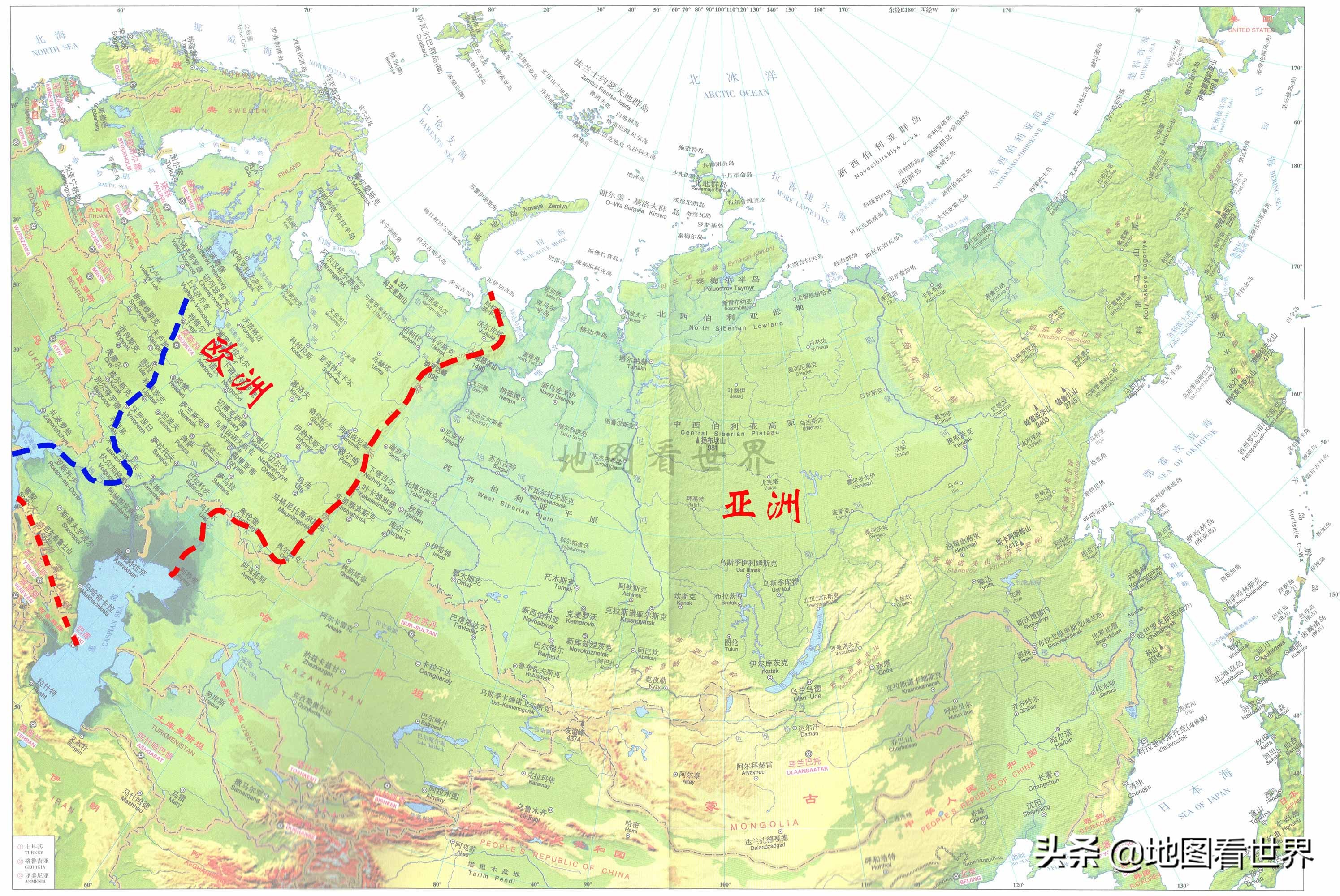 地跨欧亚非的国家地图,地图看世界国家趣谈