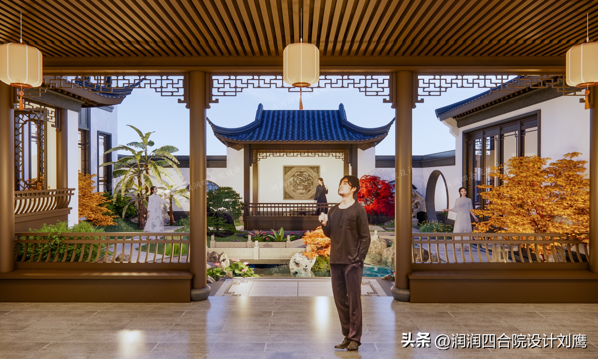 2000平米中式四合院别墅设计,苏式四合院别墅设计图