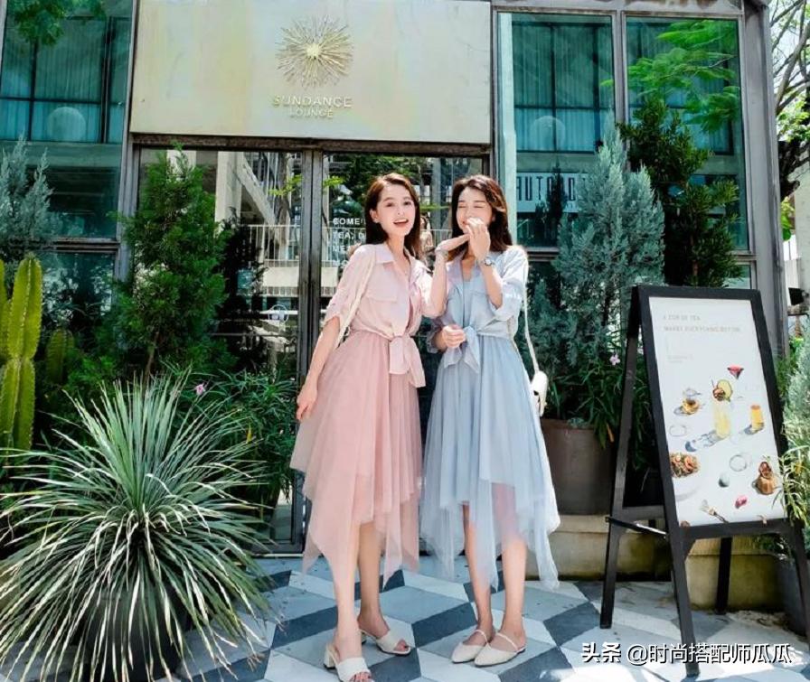 158梨形身材显瘦连衣裙长裙,洋气长裙穿搭技巧