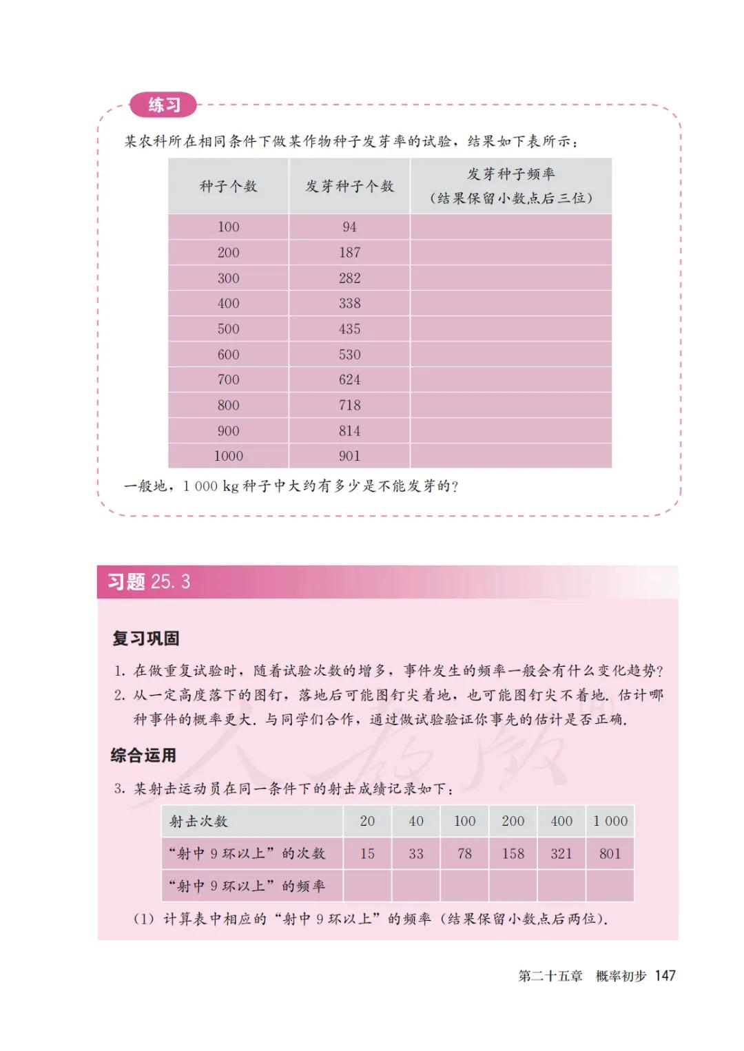 人教版初三上册数学课本目录,初三九年级上册数学书人教版