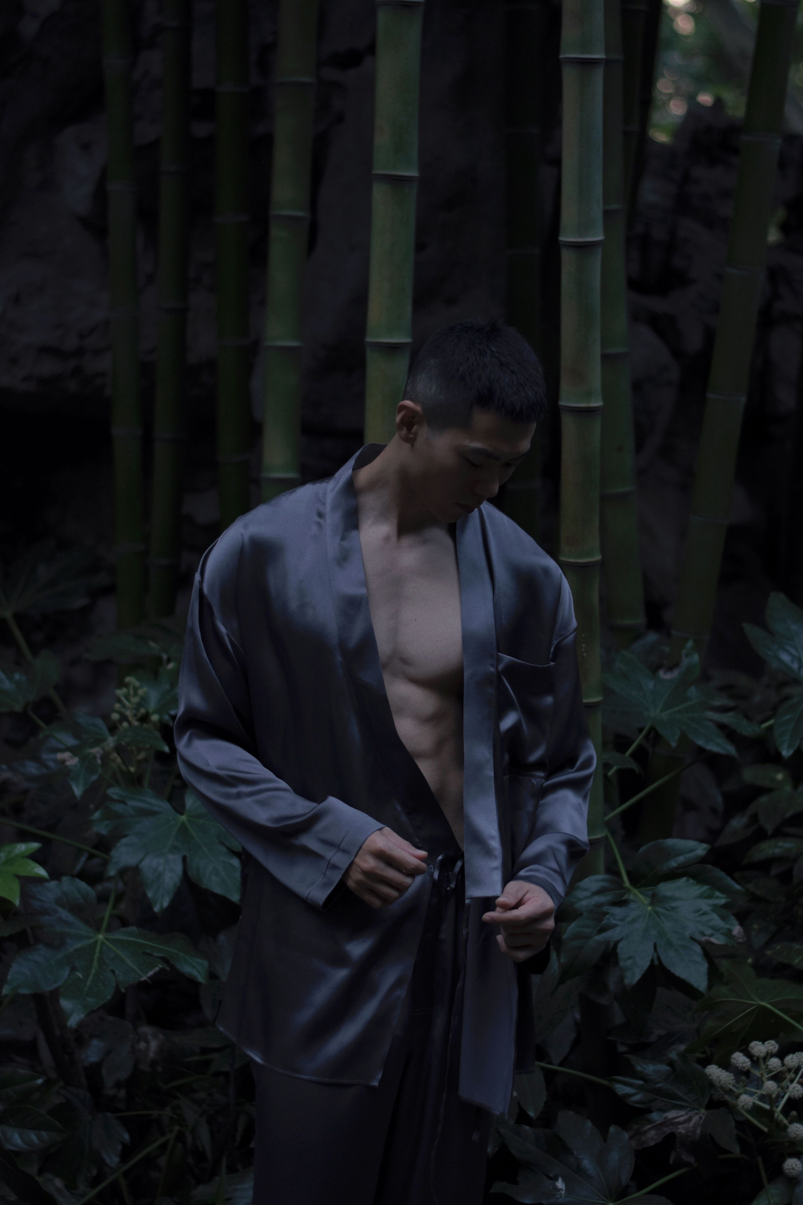 中长款中式汉服绑带睡衣,改良汉服睡衣