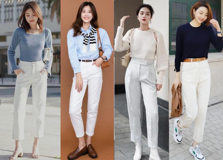 春季，女神怎能少一条“白裤子”，简洁优雅，非常高级