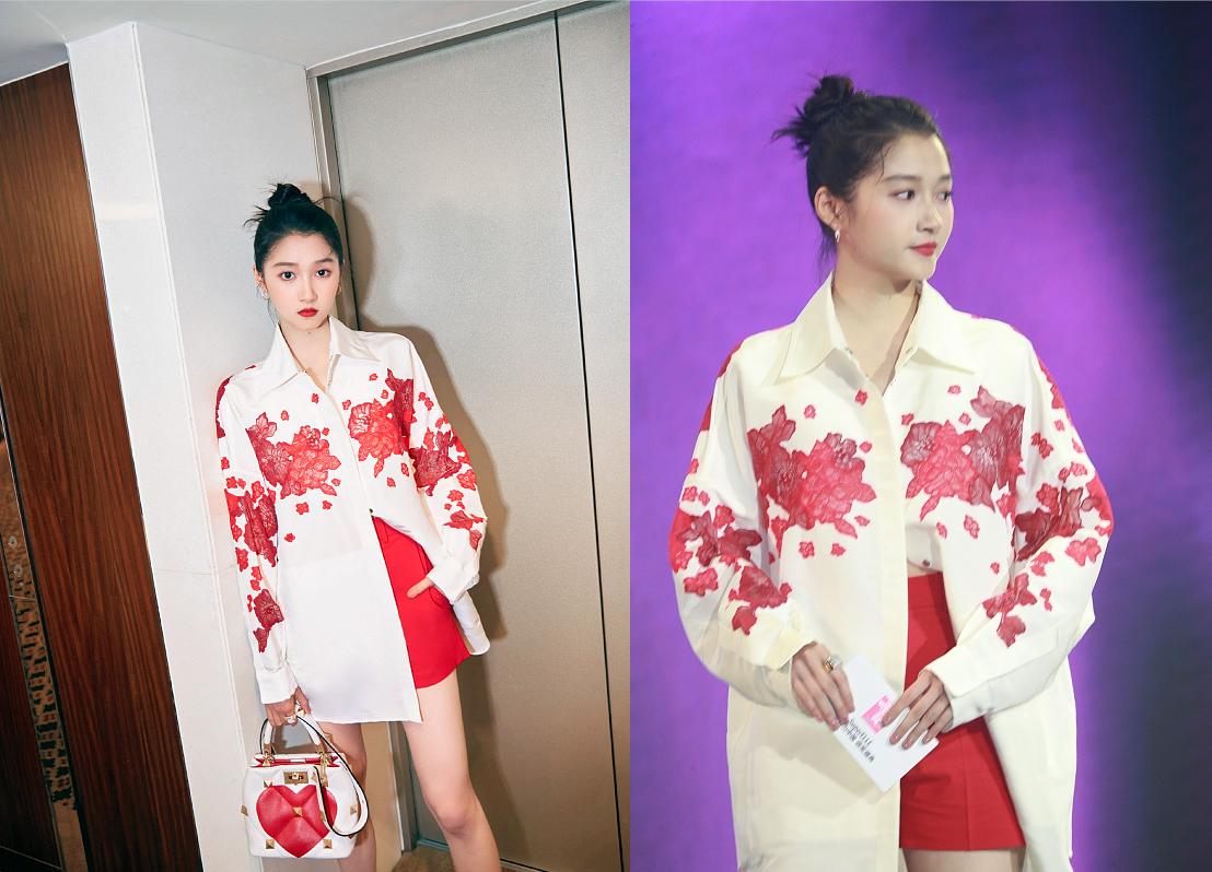 关晓彤红色卫衣是什么牌子,关晓彤蓝色卫衣照片