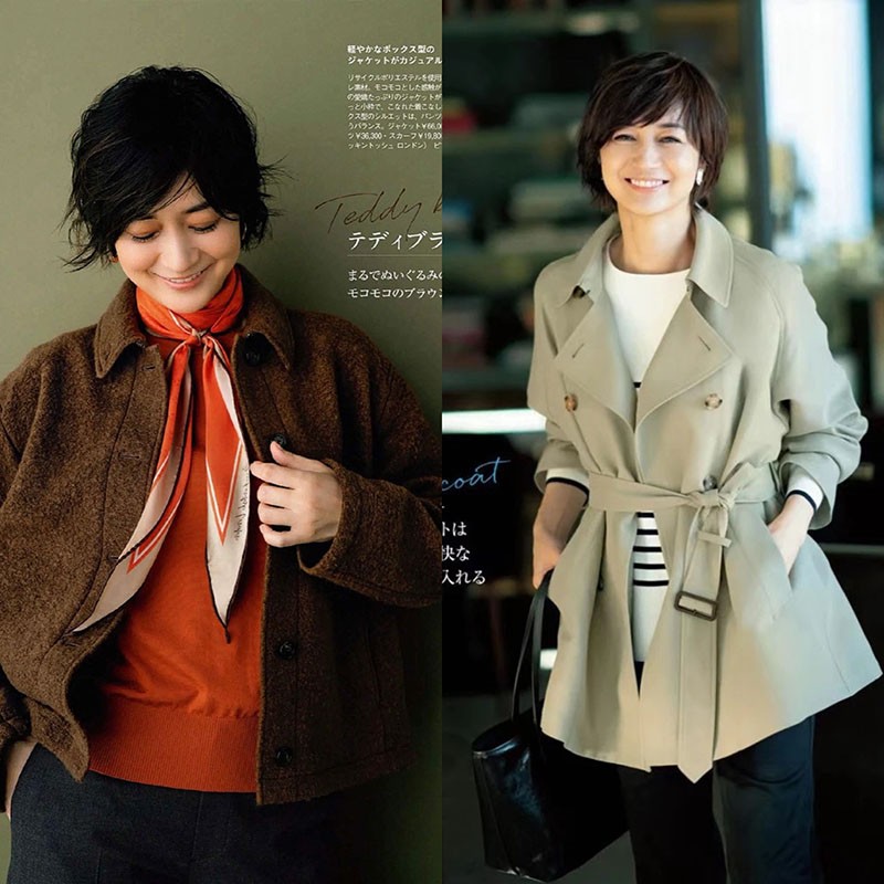 50多岁的日本模特富冈佳子,50岁日本女性富冈佳子冬季穿衣