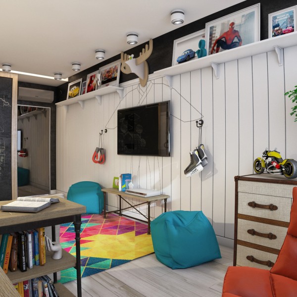 原木色儿童房间搭配,蓝色儿童房间怎么搭配漂亮