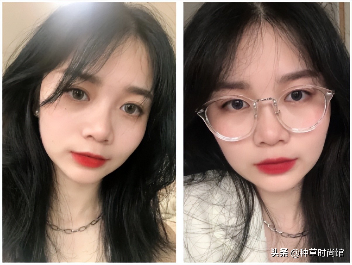 女孩问戴眼镜和不戴眼镜有啥区别,戴眼镜和不戴眼镜女生对比图