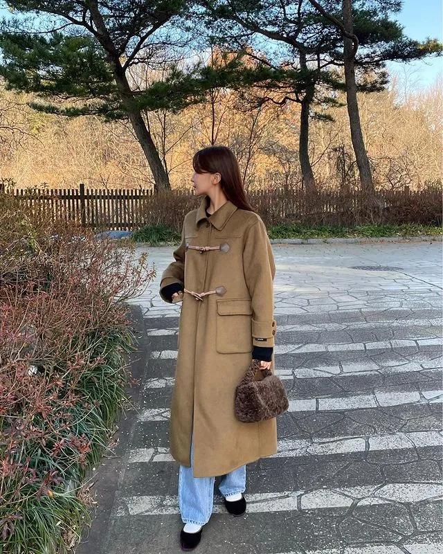 2020韩国流行穿搭大衣,韩系女装秋冬高级感大衣