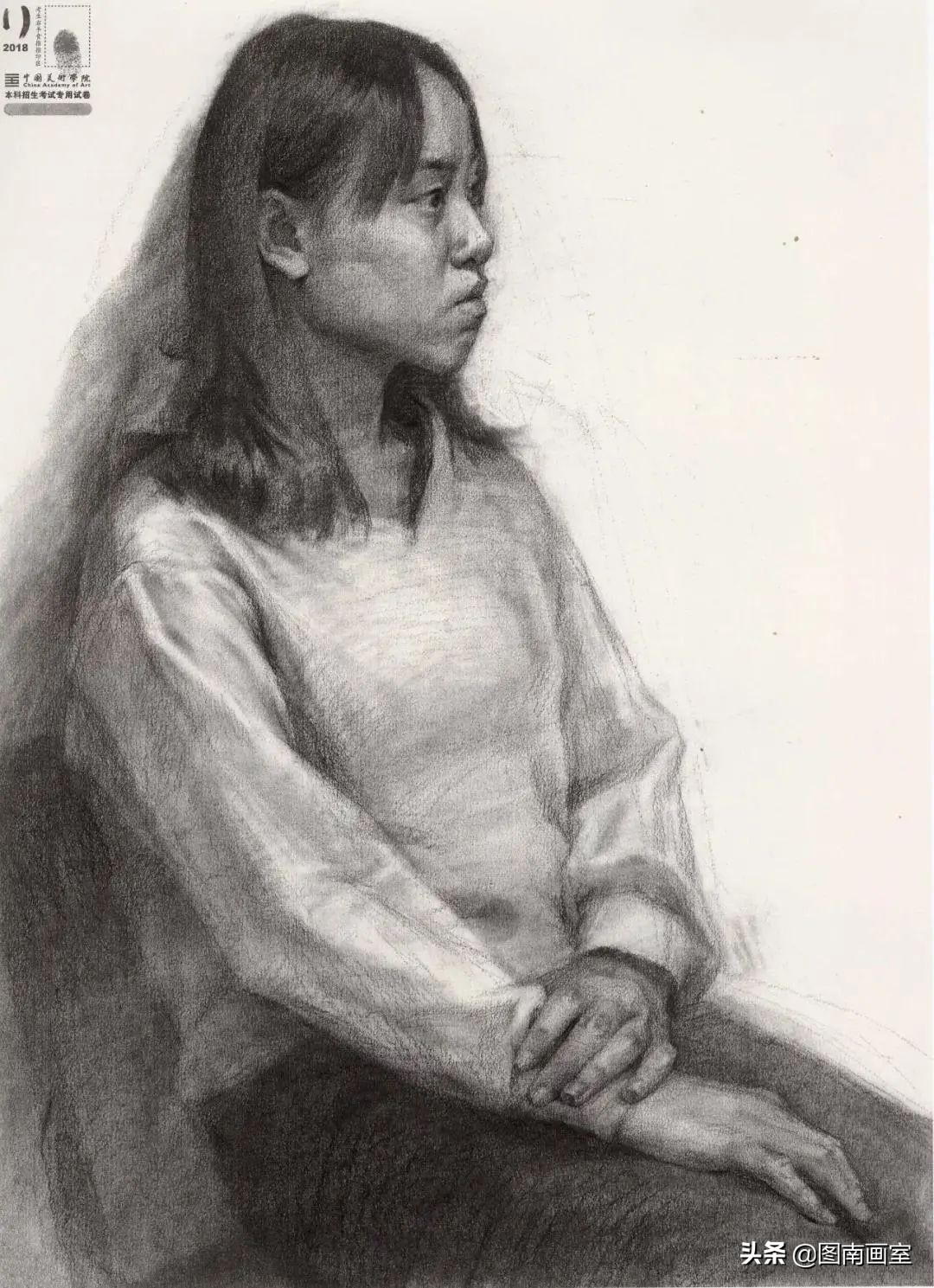 中国美术学院素描头像高分作品,全国素描高分作品