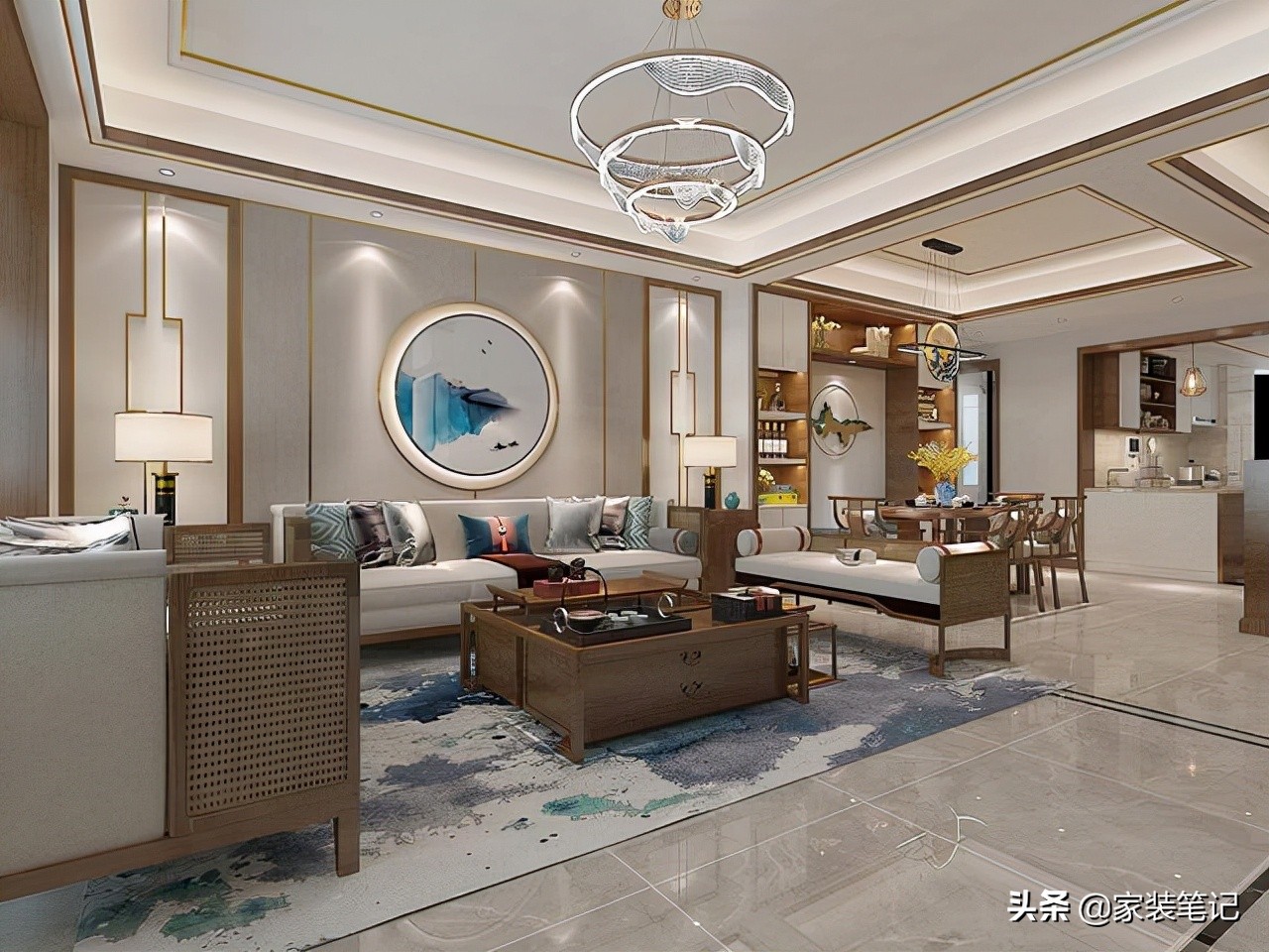 十大经典客厅设计,中式客厅吊顶效果图大全2021款