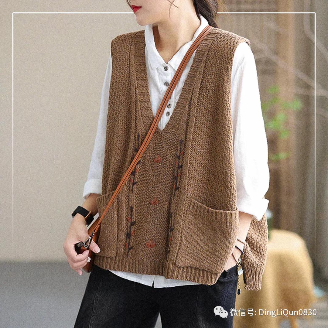 波西米亚针织背心教程,针织马甲波西米亚