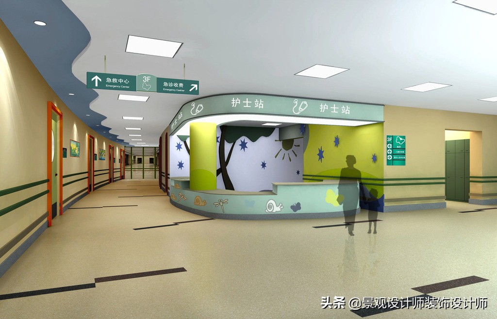 护士站背景墙分隔设计,护士站治疗室设计布局效果图