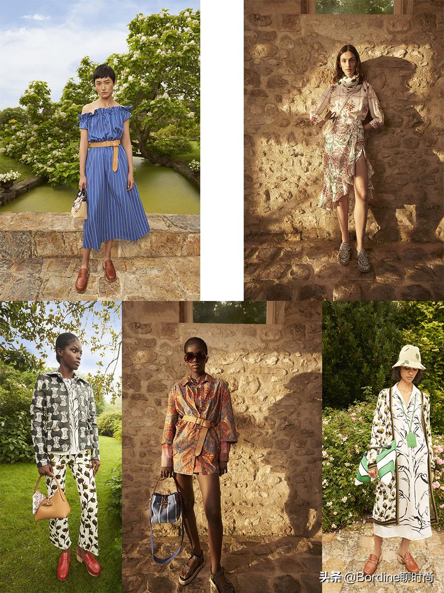 Longchamp2022春夏系列,腰带的收腰亮点,浅色清新图案更添活力