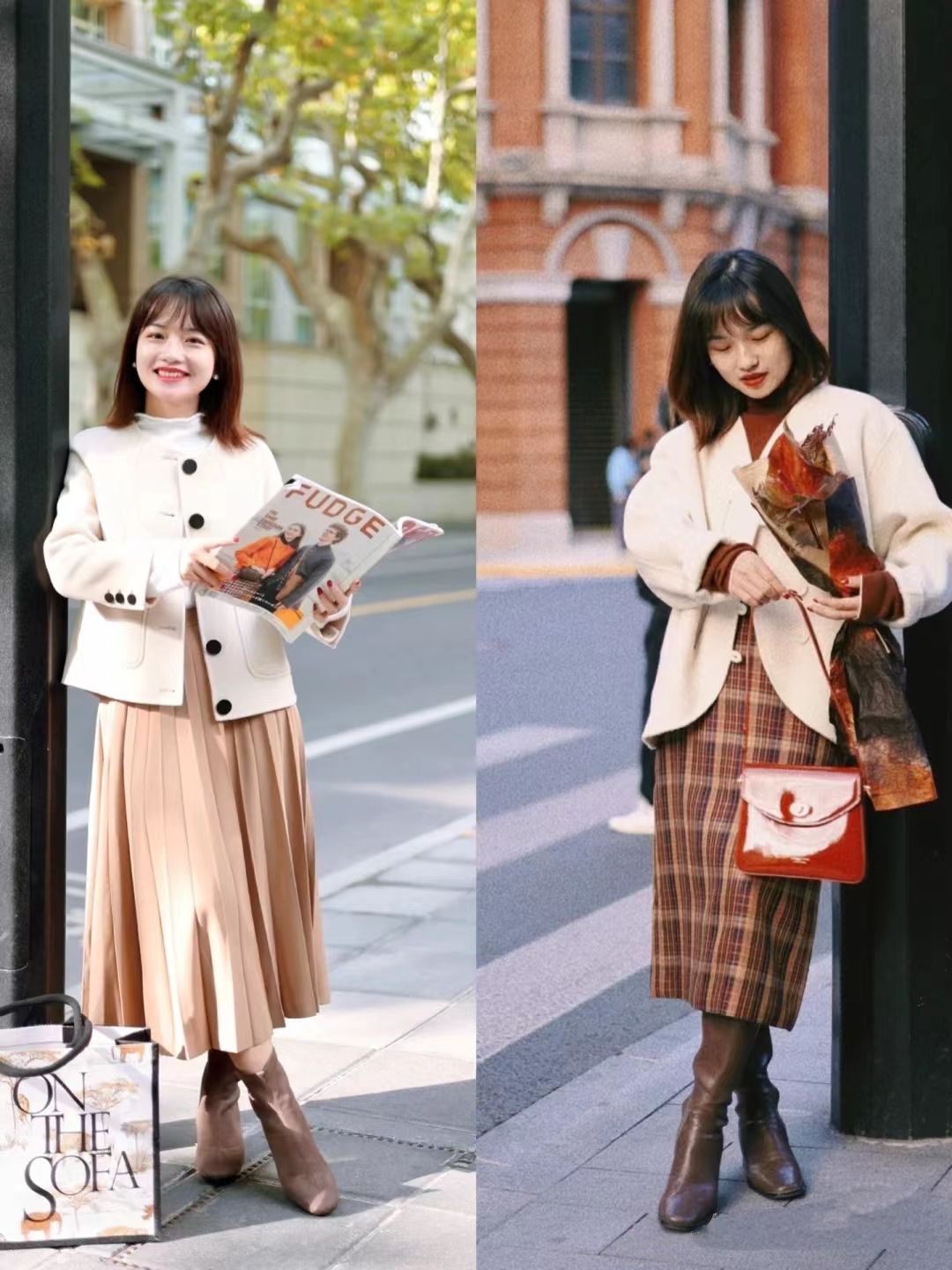 小个子如何穿大衣好看,小个子穿宽松格子大衣好看吗