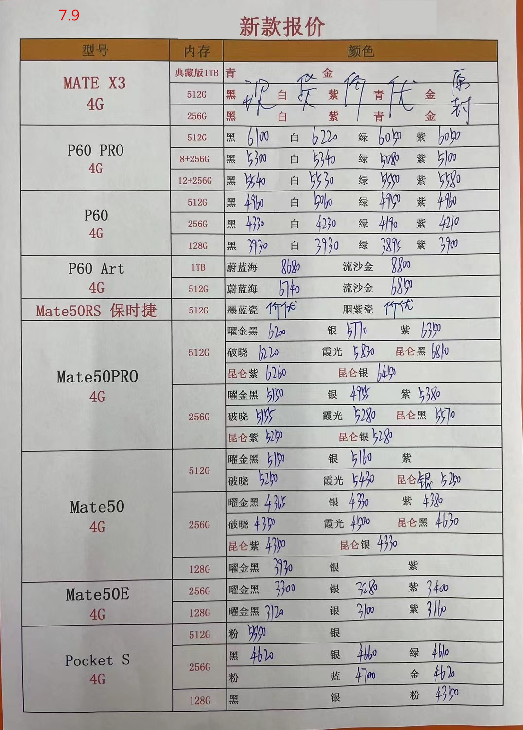 华强北手机批发一手货源报价清单,深圳华强北2023年手机7月份报价表