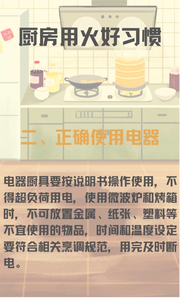 食堂厨房用火不离人消防安全提示,消防部门提醒厨房用火