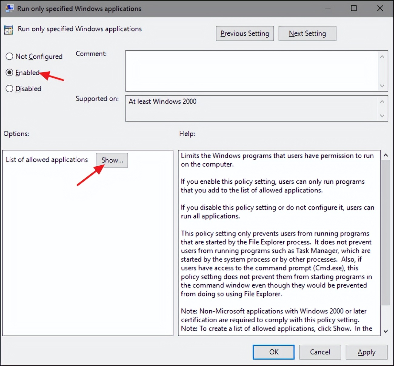 windows设置指定允许运行程序,windows怎么限制访问网站