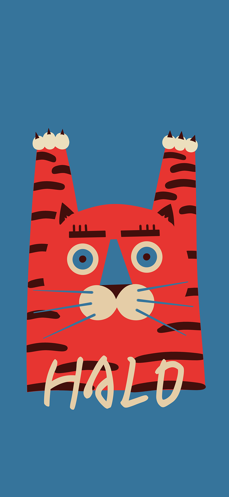 卡通小老虎壁纸超清全面屏,卡通可爱小老虎手机壁纸图片