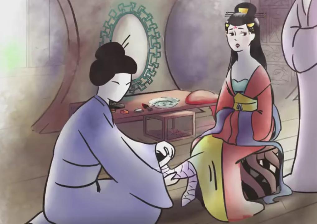 水墨风动画《裹脚少女》，被束缚的不仅是脚，还有向往自由的灵魂