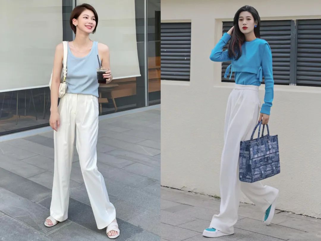 蓝白穿搭真的百看不厌,夏天蓝白格子衫配什么短裤好看