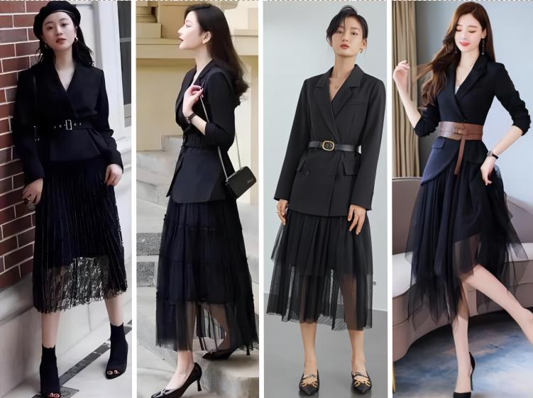 这5个优点，足够让女人爱上“黑色小西装”，杨幂、何洁搭配示范