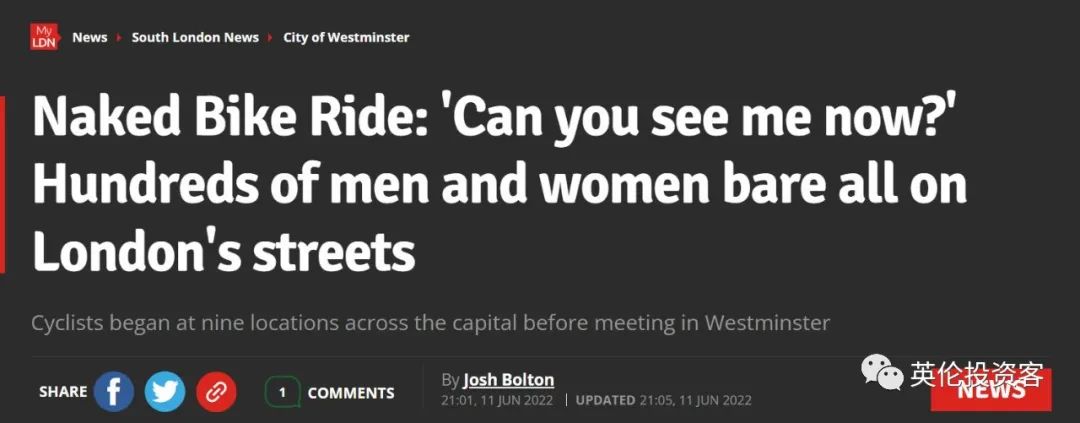 伦敦裸骑来了！查尔斯王储被警告不要干政！谷爱凌现身伦敦街头