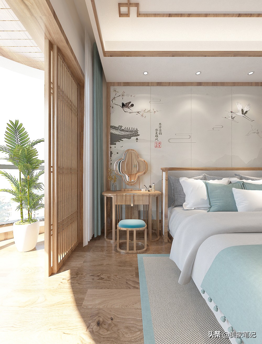 别墅新中式原木色禅意茶室背景,新中式原木色禅意风格装修效果图