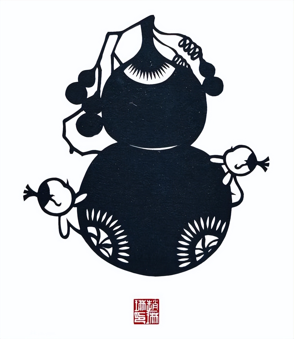 多子多寿剪纸,民俗剪纸花朵