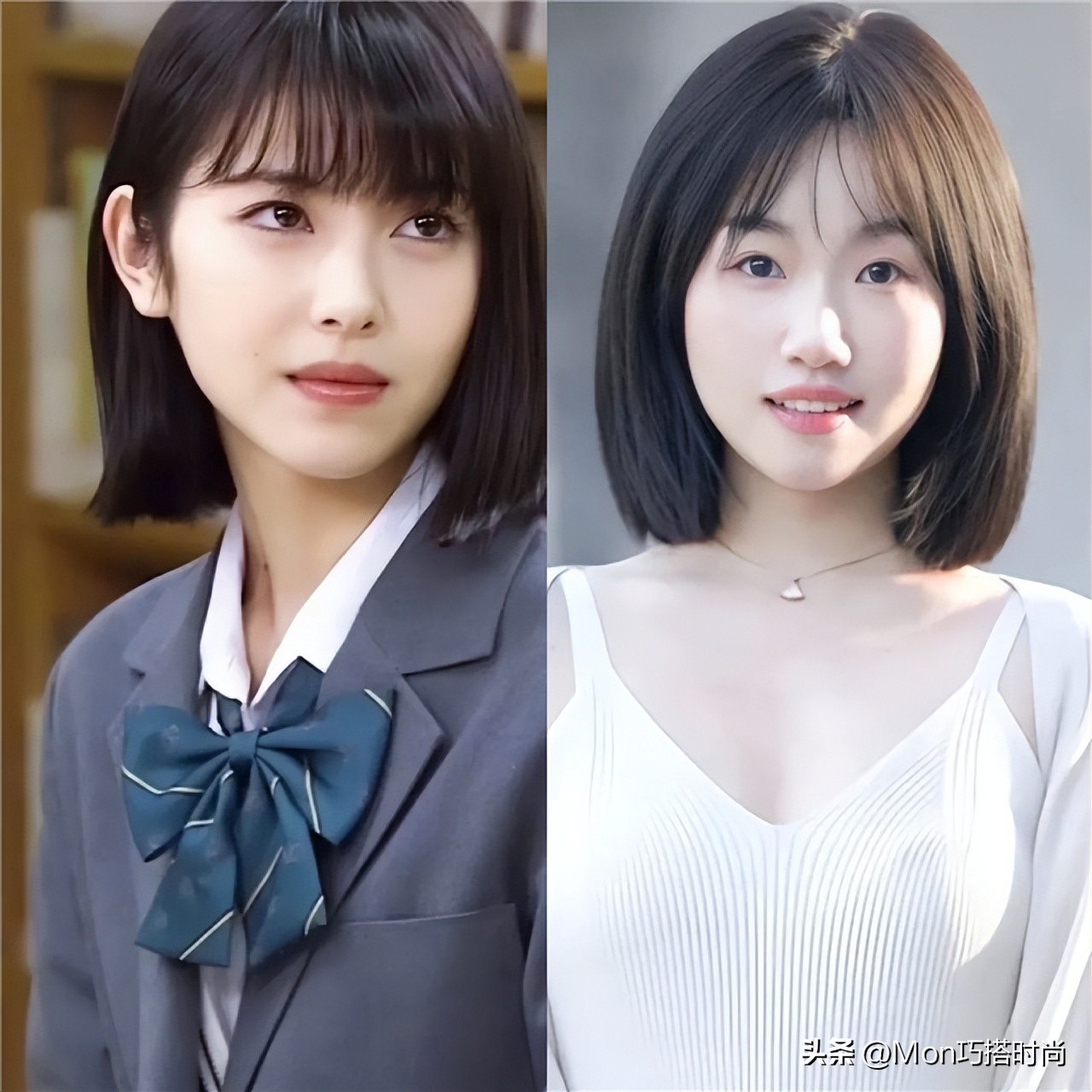 脸小颈短的人适合什么发型,减龄显发量多的齐肩发发型