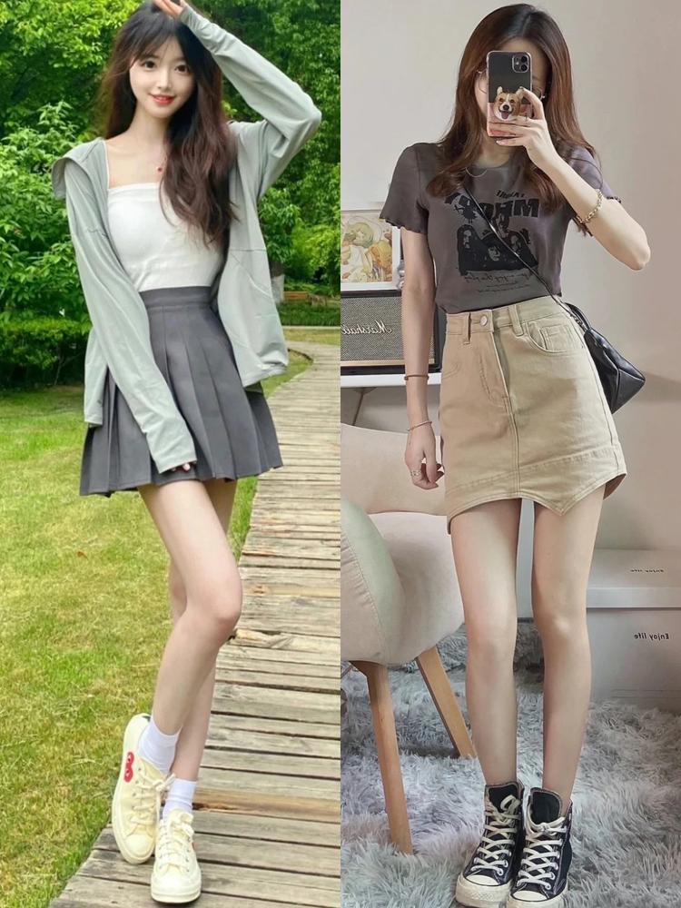 冬季短裙短裤高级穿搭,夏季短裤不露腿穿搭