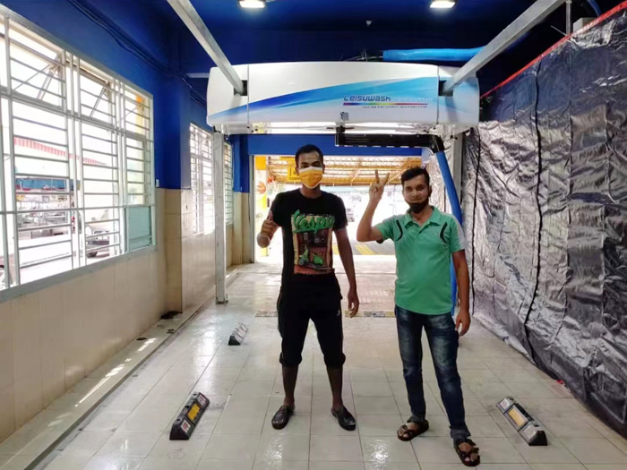 海外安装设备,镭鹰s90洗车机视频