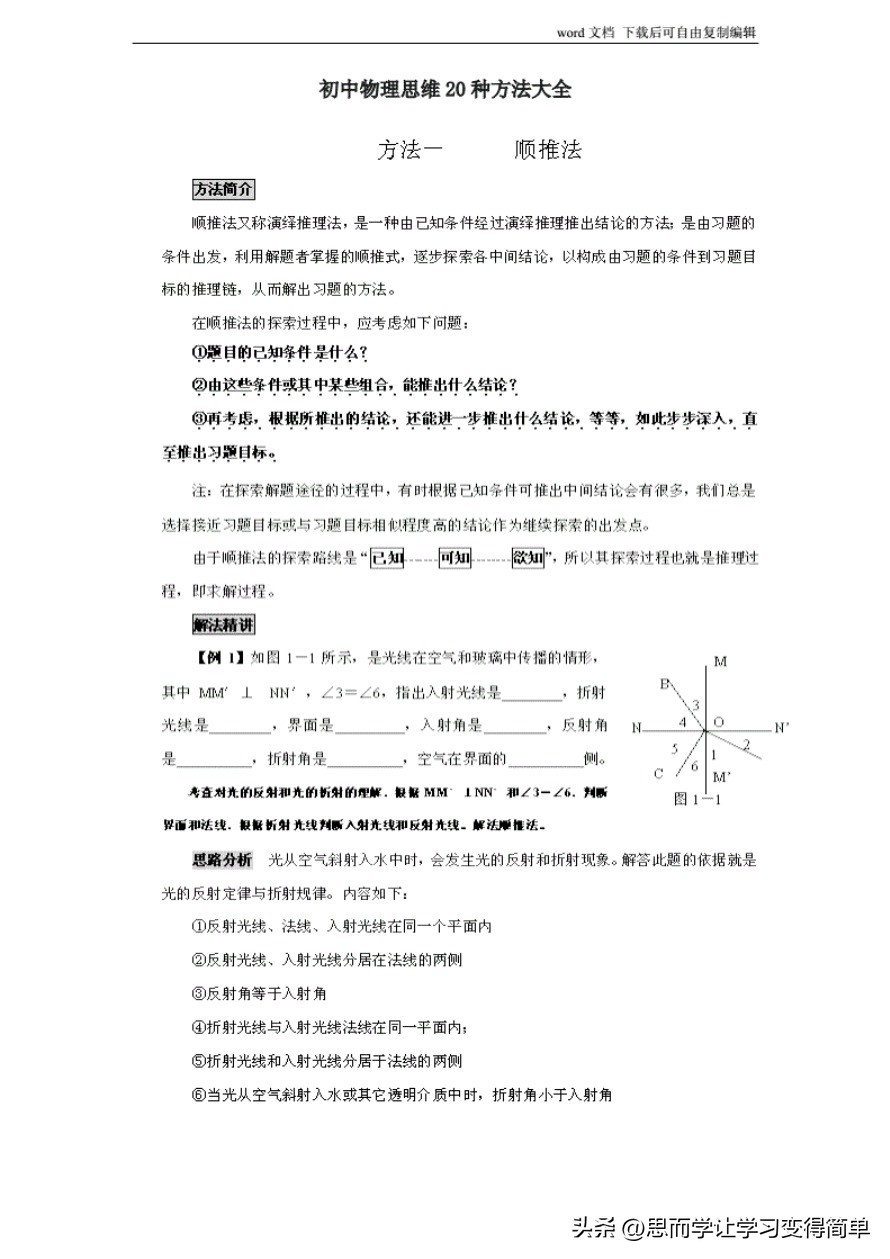 初中物理解题方法大全及技巧,初中物理解题技巧大全及解析