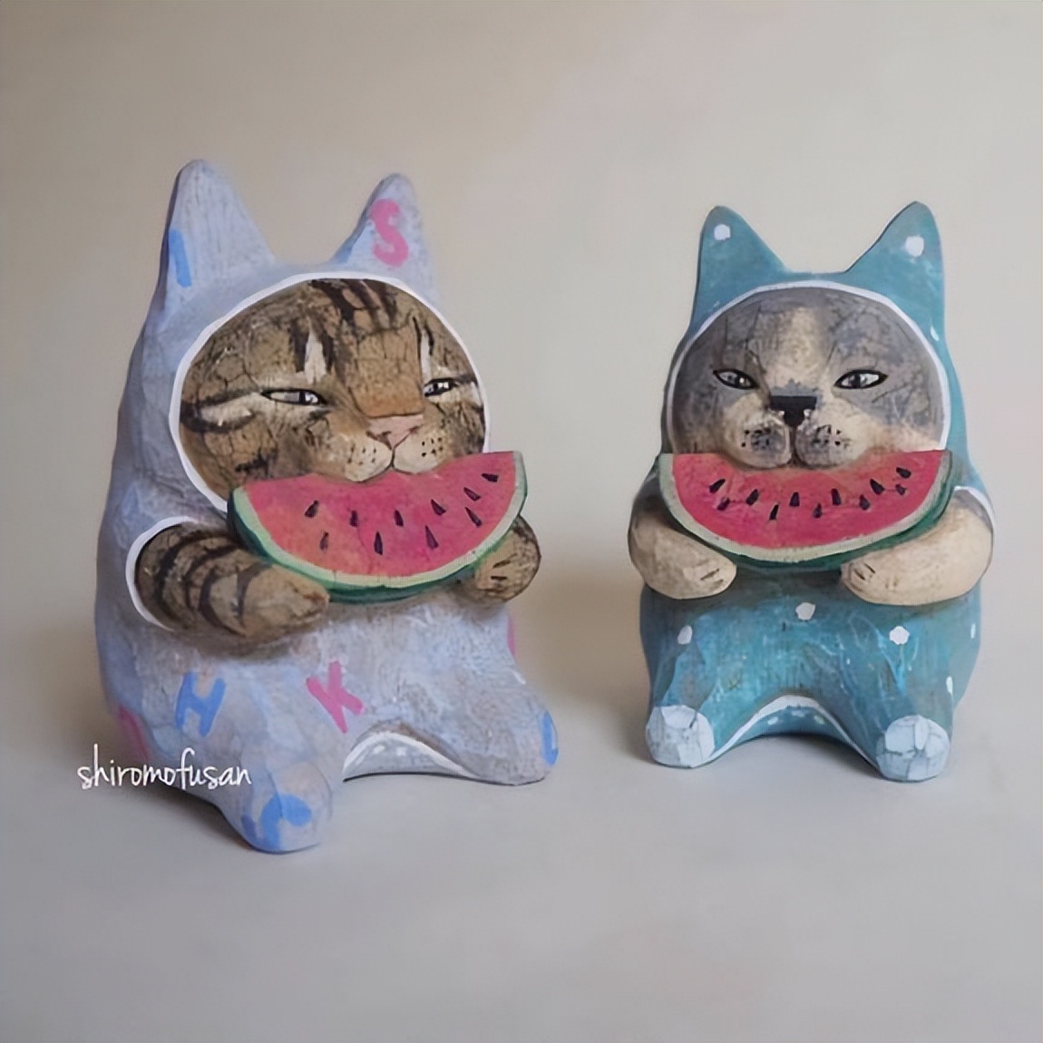 日本艺术家木雕猫,日本木雕猫