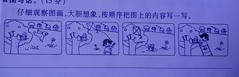 二年级期末复习看图写话最后一篇,期末看图写话一年级