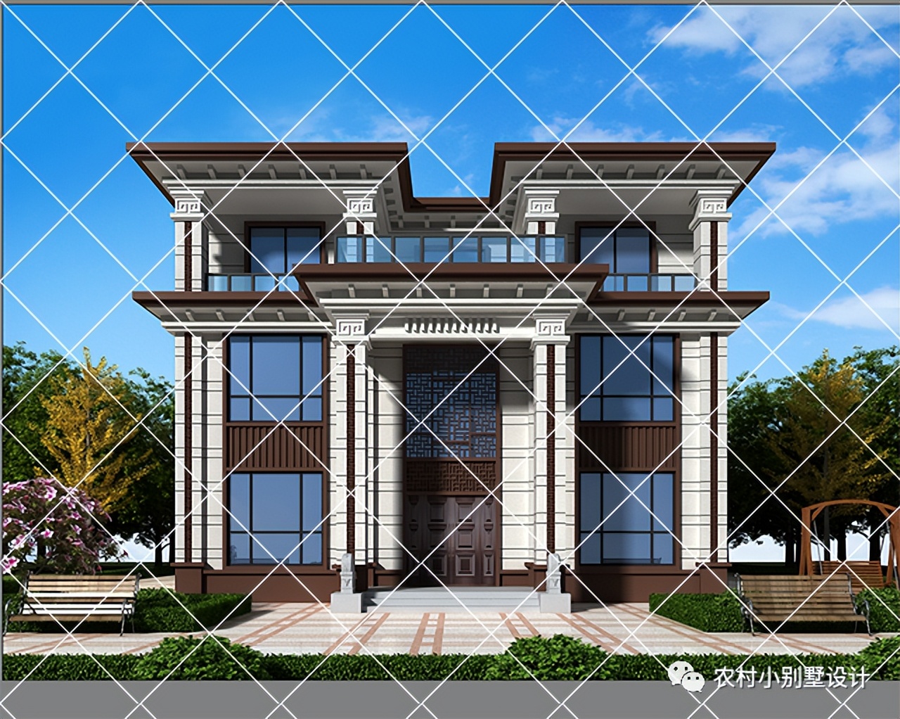 实用农村二层半平顶别墅图片,农村最流行的两层平顶别墅