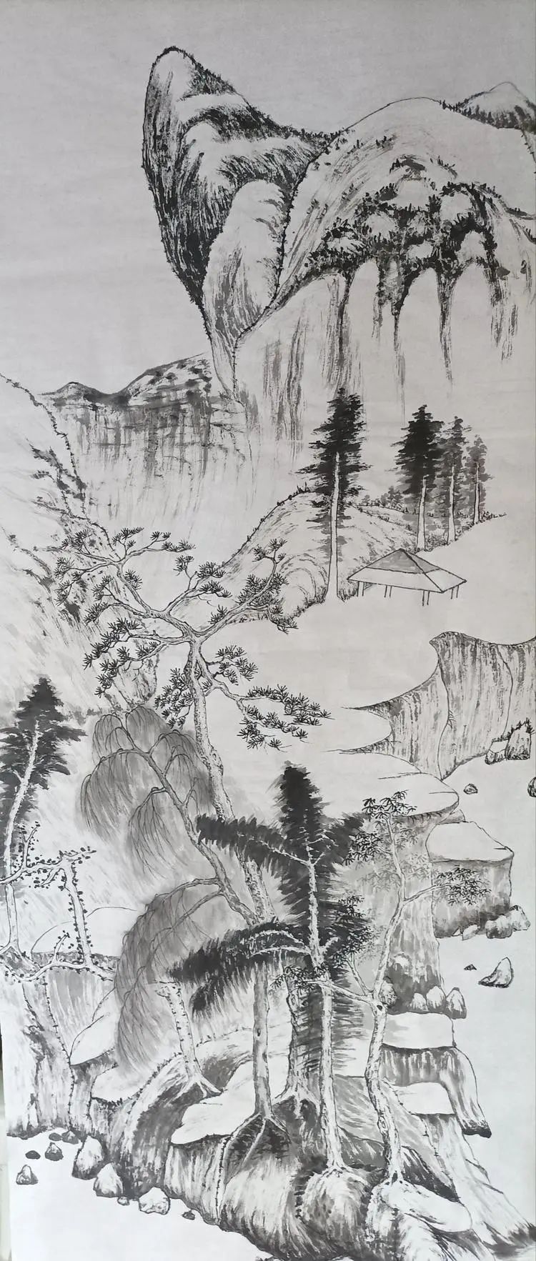 仁山智水山水画,仁山智水书法作品
