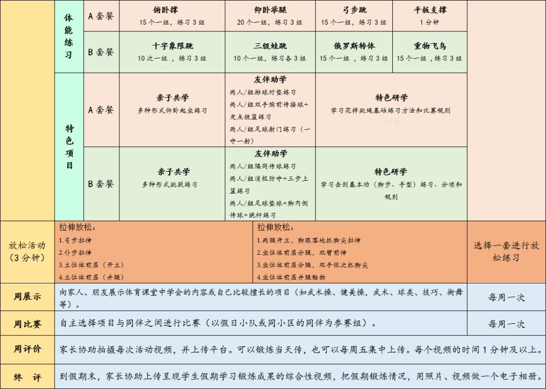 体育课也有作业,体育课也要有作业